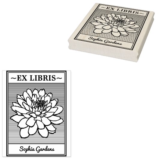 Ex Libris - Chrysanthemum Rubberstempel (Gestempeld)