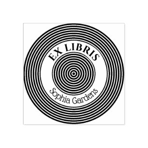Ex Libris Concentric Circles v1 Rubberstempel