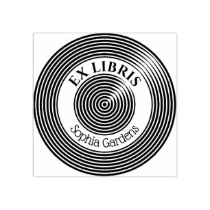 Ex Libris Concentric Circles v2 Rubberstempel