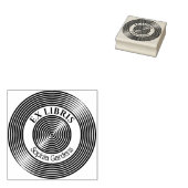 Ex Libris Concentric Circles v3 Rubberstempel (Gestempeld)