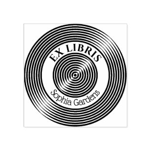 Ex Libris Concentric Circles v3 Rubberstempel