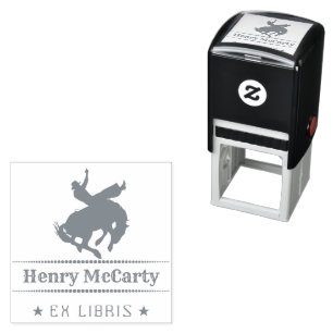 Ex Libris Cowboy Rodeo Hors Self-inking Stamp Zelfinktende Stempel
