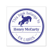 Ex libris | Cowboy Rodeo Paard Zelfinktende Stempel (Design)
