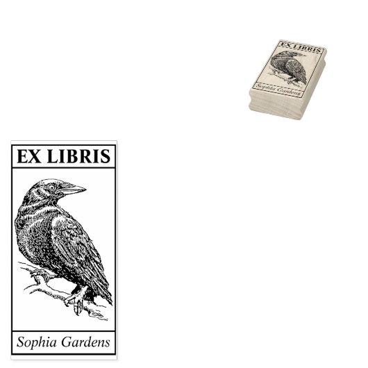 Ex Libris - Crow Rubberstempel (Gestempeld)