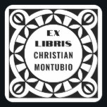 Ex Libris Custom Bookplate Labels - Geometric<br><div class="desc">Personalize your cherished books with these sophisticated custom Ex Libris labels, featuring an intricate geometric border design. Each label clearly displays "EX LIBRIS" and your personalized name, providing a beautiful and permanent mark of ownership. These high-quality, peel-and-stick labels are incredibly easy to apply, offering a convenient and elegant solution for...</div>
