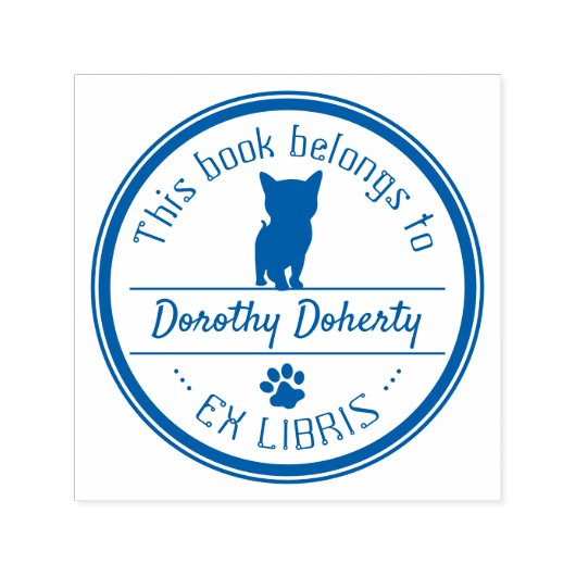 Ex Libris | Cute Cat Zelfinktende Stempel (Design)