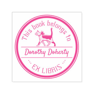 Ex Libris Cute Cat Zelfinktende Stempel
