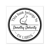 Ex Libris | Cute Cat Zelfinktende Stempel (Design)
