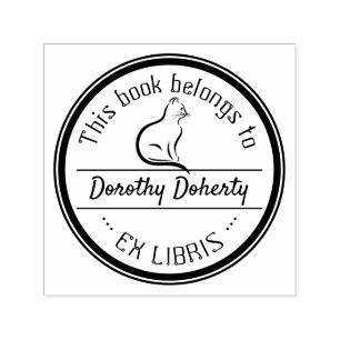Ex Libris Cute Cat Zelfinktende Stempel