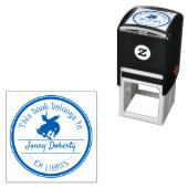 Ex Libris | Cute Rodeo Cowboy Zelfinktende Stempel (In situ)