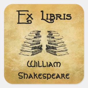 Ex Libris Deco Letters Books Custom Bookplate Vierkante Sticker
