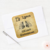 Ex Libris Deco Letters Books Custom Bookplate Vierkante Sticker (Envelop)