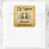 Ex Libris Deco Letters Books Custom Bookplate Vierkante Sticker (Tas)