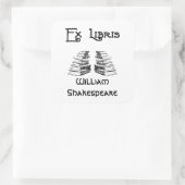 Ex Libris Deco Letters Books Custom Bookplate Vierkante Sticker (Tas)