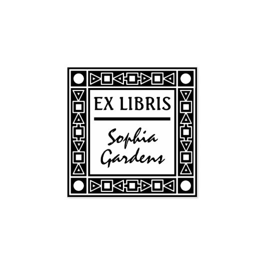 Ex Libris Decoratief Rubberstempel (Afrduk)