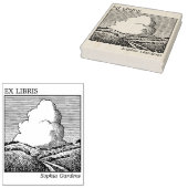 Ex Libris - denkbeeldig landschap met wolk Rubberstempel (Gestempeld)
