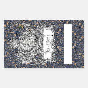 Ex-Libris Dragon Bookplate Rechthoekige Sticker