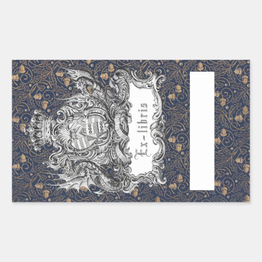 Ex-Libris Dragon Bookplate Rechthoekige Sticker (Voorkant)