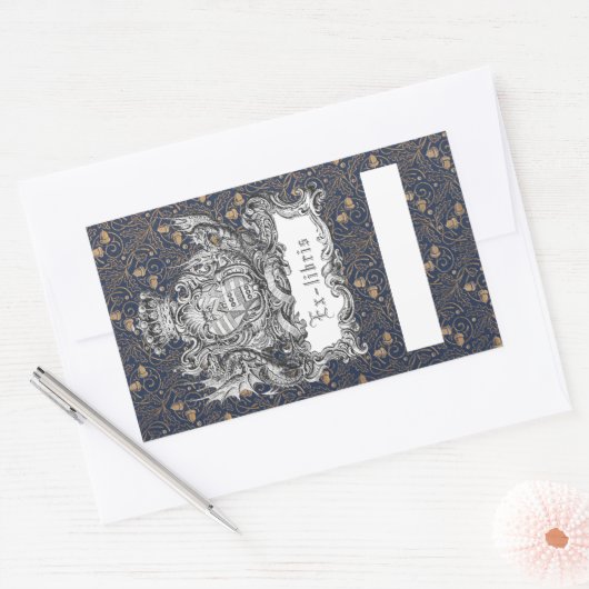 Ex-Libris Dragon Bookplate Rechthoekige Sticker (Envelop)