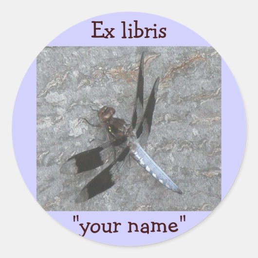 Ex Libris Dragonfly Stickers aan te passen (Voorkant)