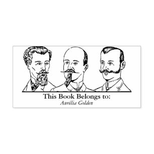 Ex Libris - Drie Man v2 Rubberstempel