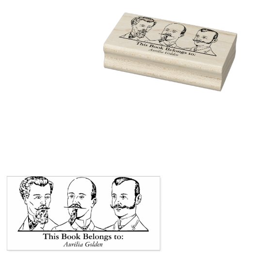 Ex Libris - Drie Man v2 Rubberstempel (Gestempeld)
