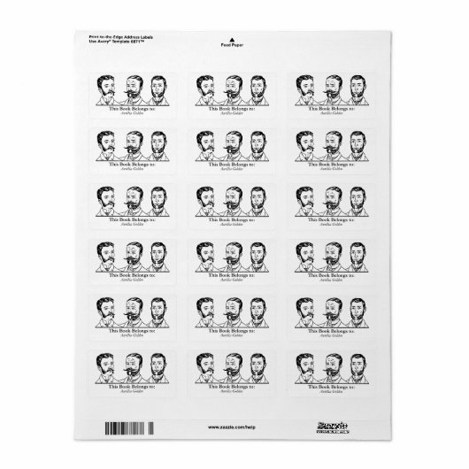 Ex Libris - Drie Man v3 Etiket (Full Sheet)