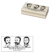 Ex Libris - Drie Man v3 Rubberstempel (Gestempeld)