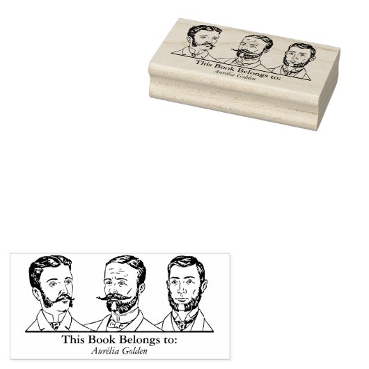 Ex Libris - Drie Man v3 Rubberstempel (Gestempeld)