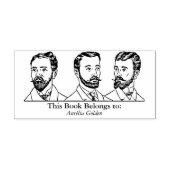 Ex Libris - Drie Man v5 Rubberstempel (Afrduk)