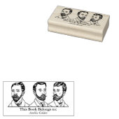 Ex Libris - Drie Man v5 Rubberstempel (Gestempeld)