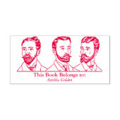 Ex Libris - Drie Man v5 Zelfinktende Stempel (Design)