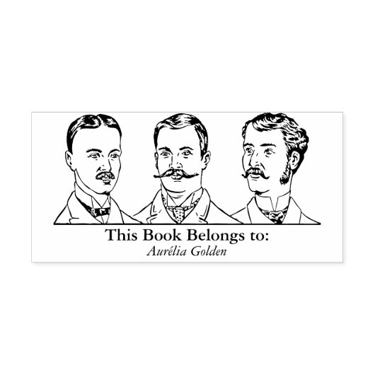 Ex Libris - Drie mannen v1 Rubberstempel (Afrduk)