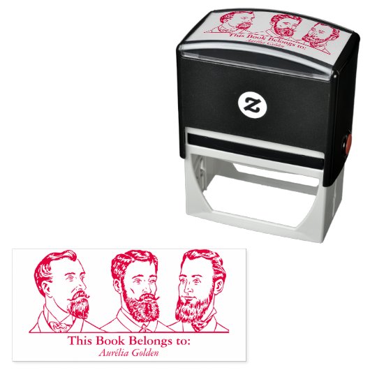 Ex Libris - Drie Mannen v6 Zelfinktende Stempel (In situ)