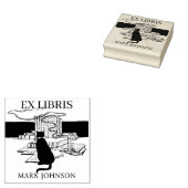 EX libris exlibris Boek bibliotheek boekplaat kat Rubberstempel (Gestempeld)