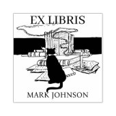 EX libris exlibris Boek bibliotheek boekplaat kat Rubberstempel (Afrduk)