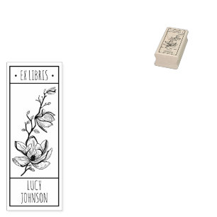 EX libris exlibris Book library bookplate bloem Rubberstempel