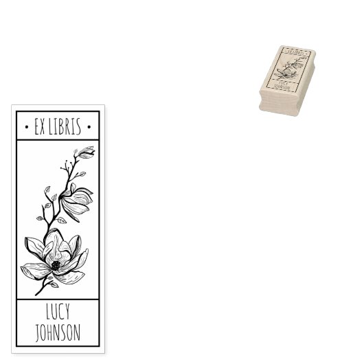 EX libris exlibris Book library bookplate bloem Rubberstempel (Gestempeld)