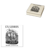 EX libris exlibris Book library bookplate schip Ru Rubberstempel (Gestempeld)