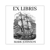 EX libris exlibris Book library bookplate schip Ru Rubberstempel (Afrduk)