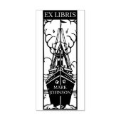 EX libris exlibris Book library bookplate schip Ru Rubberstempel (Afrduk)