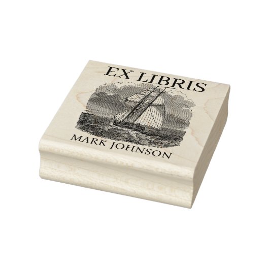 EX libris exlibris Book library bookplate schip Rubberstempel (Stempel)