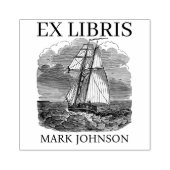EX libris exlibris Book library bookplate schip Rubberstempel (Afrduk)