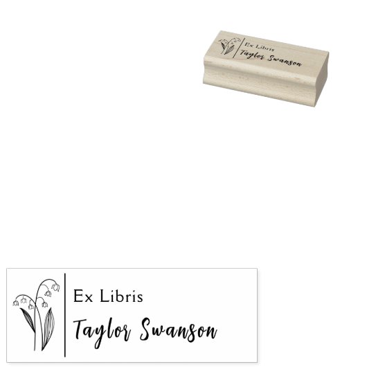 Ex Libris flower bluebels planten floraal modern Rubberstempel (Gestempeld)