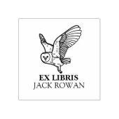 Ex Libris Flying Barn Owl Bookplate Name Rubberstempel (Afrduk)