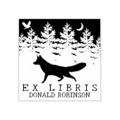 Ex Libris, Forest Fox Book Rubberstempel (Afrduk)