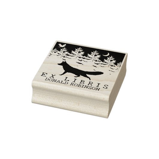 Ex Libris, Forest Fox Book Rubberstempel (Stempel)