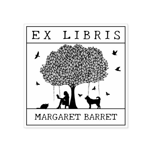 Ex Libris, Forest Fox Book Rubberstempel (Afrduk)