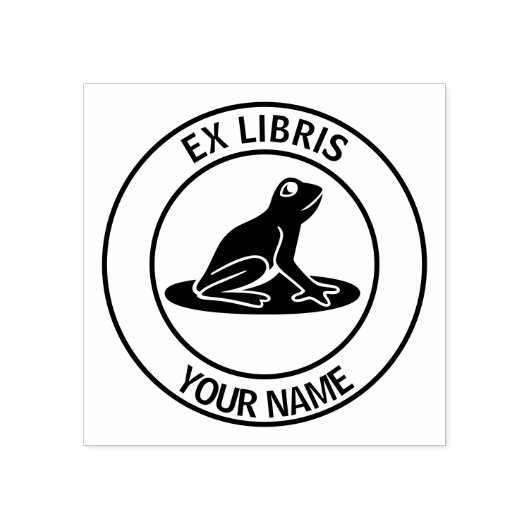 Ex libris frog bookplate rubberstempel (Afrduk)