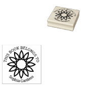 Ex Libris - Geometrische bloem 01 Rubberstempel (Gestempeld)